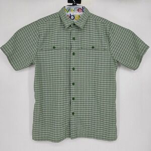 The North Face Shirt Mens Medium Button‎ Up Green Outdoors Short Sleeve